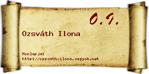 Ozsváth Ilona névjegykártya